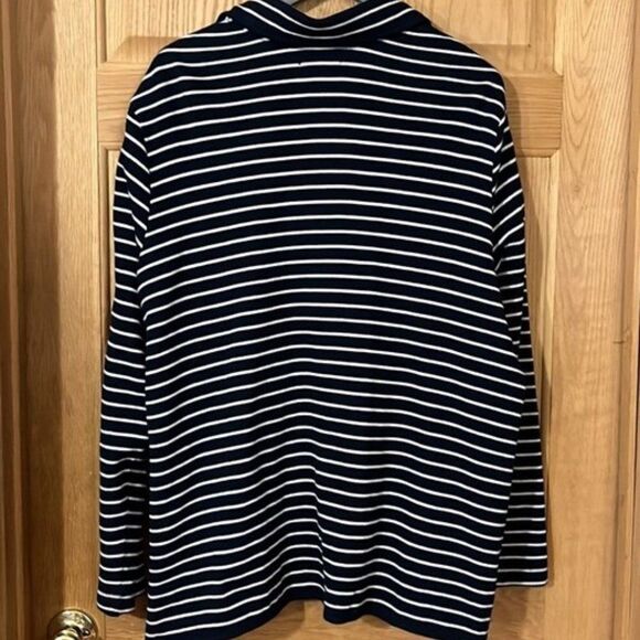 Chaps Navy White Stripe Button Down Blazer Jacket NWOT Size 2X - Picture 9 of 12